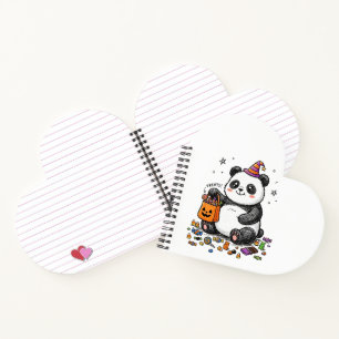 Pummeliger Halloween-Panda mit süßem Bauch & Hexen Notizbuch