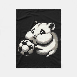 Pummeliger Hamster mit Fußball Ll Cartoon Kawaii  Fleecedecke
