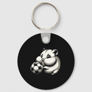 Pummeliger Hamster mit Fußball Ll Cartoon Kawaii Schlüsselanhänger