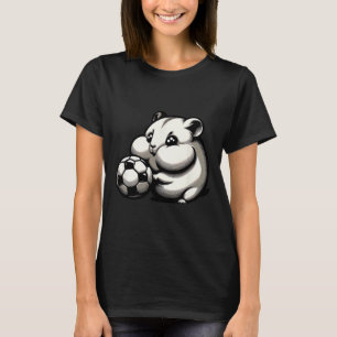 Pummeliger Hamster mit Fußball Ll Cartoon Kawaii T-Shirt
