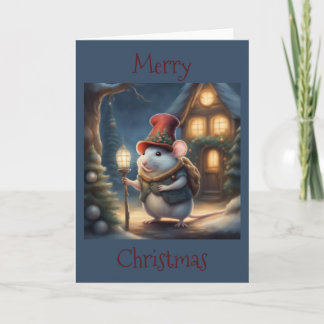 Pummeliger kleiner Maus, gekleidet für Weihnachten Karte