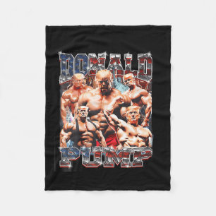 Pump 1 VS 1 Biden American Flag Swole Trump 2024 Fleecedecke
