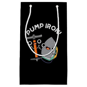 Pump Eisen Funny Exercise Pun Dark BG Kleine Geschenktüte