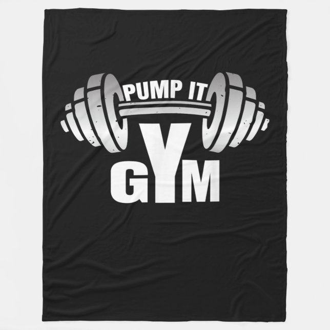 Pump it Ness Gym Sport Motivation Männer Frauen Ki Fleecedecke (Vorderseite)