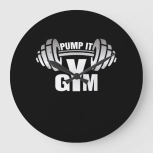 Pump it Ness Gym Sport Motivation Männer Frauen Ki Große Wanduhr