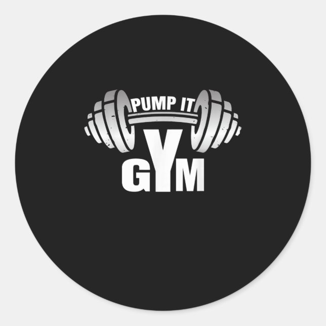Pump it Ness Gym Sport Motivation Männer Frauen Ki Runder Aufkleber (Vorderseite)