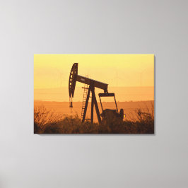 Pump Jack Pumping Oil in West Texas, USA Leinwanddruck