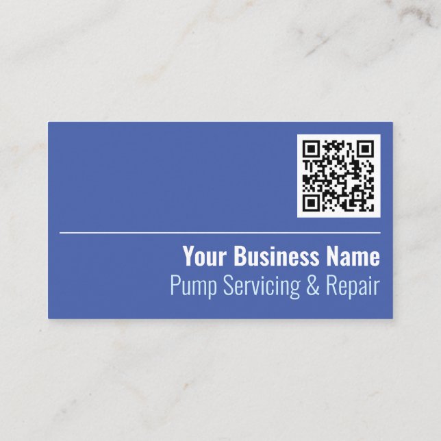 Pump Servicing & Repair QR Code Business Card Visitenkarte (Rückseite)