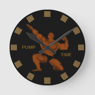 Pump Time Bodybuilder Wall Clock Runde Wanduhr