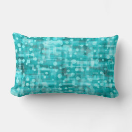 Pumped Up Neon Teal Dots Abstract Throw Pillow Lendenkissen