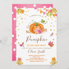 Pumpen Baby Dusche Einladung Herbst Pink