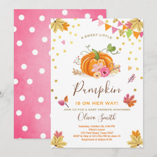 Pumpen Baby Dusche Einladung Herbst Pink