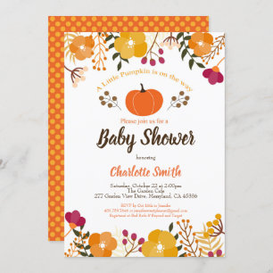 Pumpen Babydusche Einladung Herbst