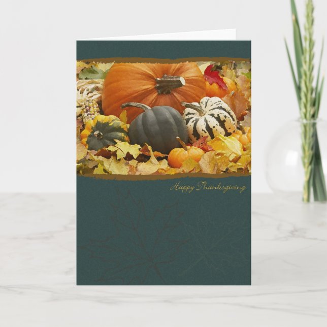 Pumpen für Erntedank Feiertagskarte (Vorderseite)