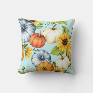 Pumpen, Sonnenblumen, Aquarellbilder Kissen