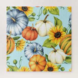 Pumpen, Sonnenblumen, Aquarellbilder Puzzle