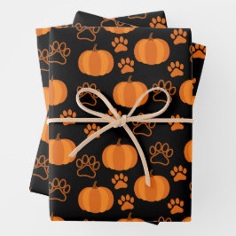 Pumpen und Päuse Halloween Wrapping Paper Geschenkpapier Set