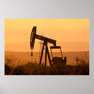 Pumpenbock pumpt Öl in Westtexas, USA Poster