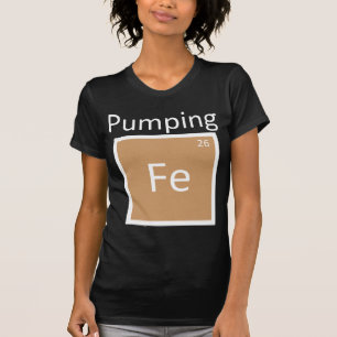 Pumpendes Eisen-Periodensystem-Chemie-Element T-Shirt