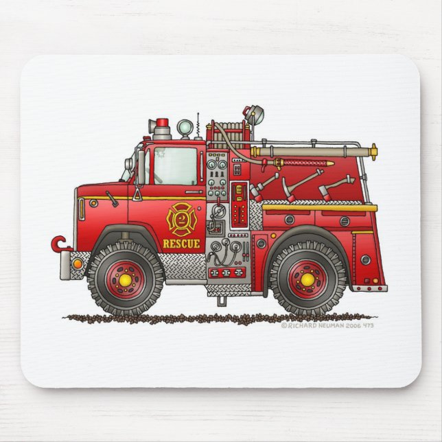 Pumper-Rettungs-Löschfahrzeug-Feuerwehrmann Mousepad (Vorne)