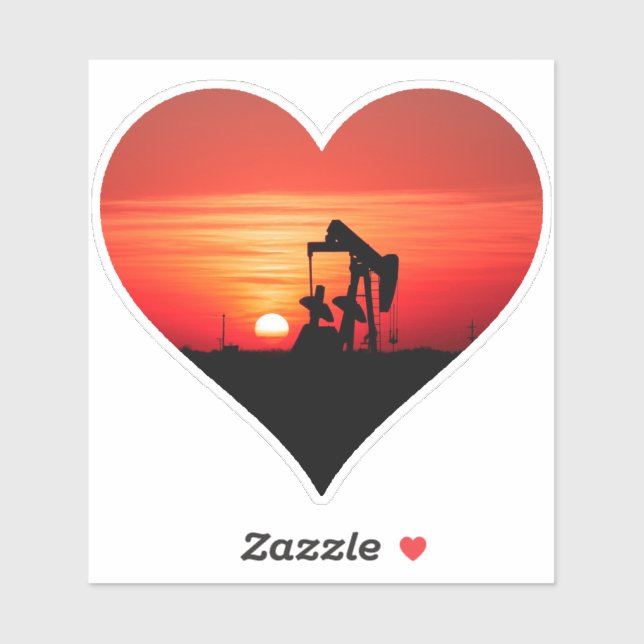 Pumpjack Sunset Aufkleber (Blatt)