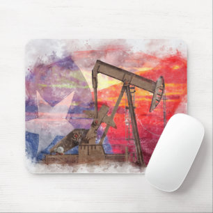 Pumpjack Texan Ikone Pastellfarben zeichnend mit T Mousepad