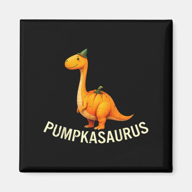 Pumpkasaurus Dinosaur in Pumpkin Kostüm Halloween Magnet (Vorne)