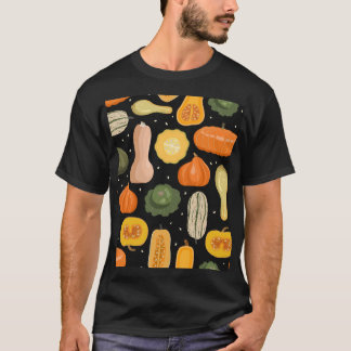 Pumpkensorten, Herbst nahtlose Illustration. T-Shirt
