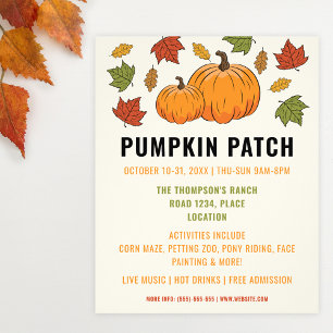 Pumpketten und Autumn lassen Custom Pumpkin Patch Flyer