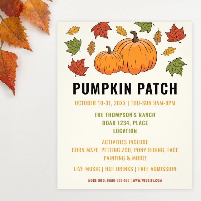 Pumpketten und Autumn lassen Custom Pumpkin Patch Flyer (Von Creator hochgeladen)