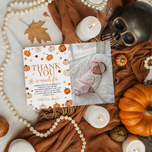 Pumpkin 1. Geburtstag Foto Danke Karte