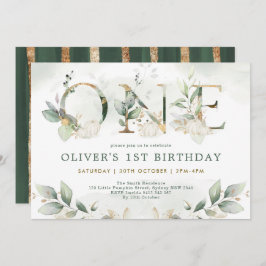 Pumpkin 1. Geburtstag Herbst Grüne Gold Party Einladung