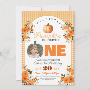 Pumpkin 1. Geburtstag Little Pumpkin Herbst Herbst Einladung