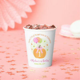 Pumpkin 1. Geburtstagskarte Niedlicher Fall Party Pappbecher