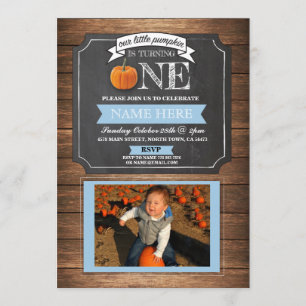 Pumpkin 1. Geburtstagsparty Foto Einladung