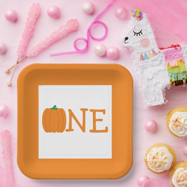 Pumpkin 1st Birthday Paper Plate Pappteller (Party)