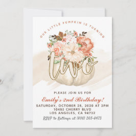 Pumpkin 2. Geburtstag Einladung