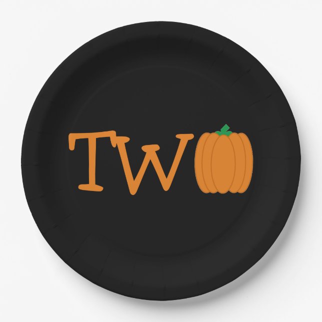 Pumpkin 2. Geburtstag Pappteller (Vorderseite)
