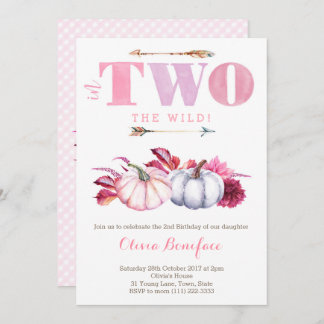 Pumpkin 2. Geburtstag Party / Herbst Party Einladung