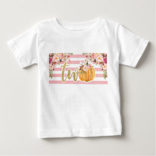Pumpkin 2. Geburtstags-Shirt - Floral mit Streifen Baby T-shirt