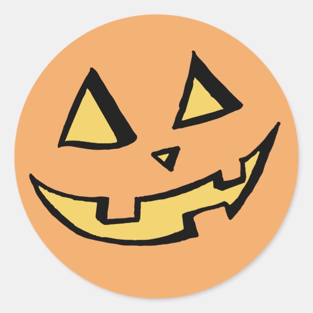 Pumpkin #2, Jack O'Lantern Runder Aufkleber (Vorderseite)