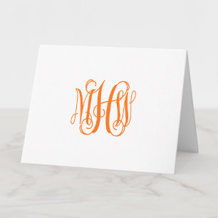 Pumpkin 3 Initial Vine Script Monogram DIY BG Dankeskarte
