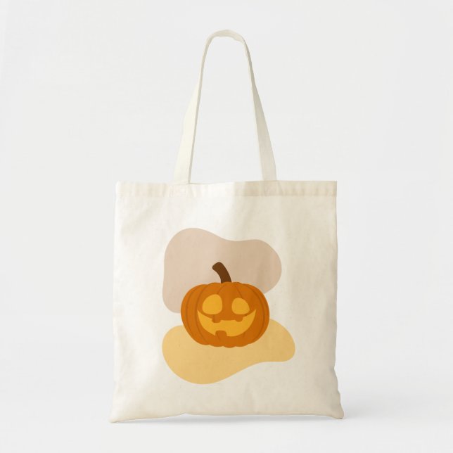 Pumpkin & Abstrakt Blob Formen Spooky Shopping Tragetasche (Vorne)