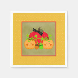 Pumpkin & Acorn October Halloween Serviette