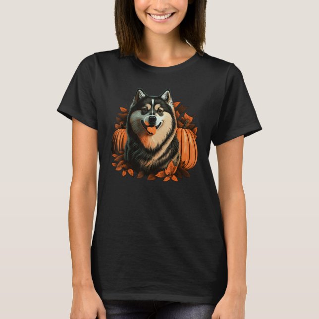 Pumpkin Alaskan Malamute costume Alaskan Malamute  T-Shirt (Vorderseite)