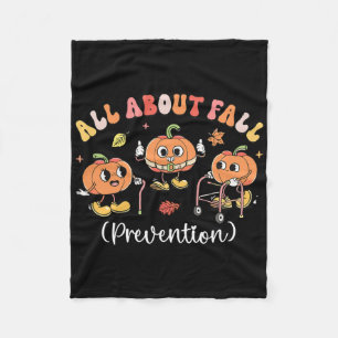 Pumpkin All About Fall Prevention Halloween Fleecedecke