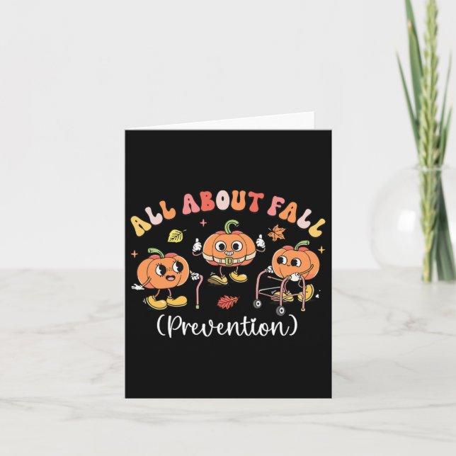 Pumpkin All About Fall Prevention Halloween Karte (Vorderseite)