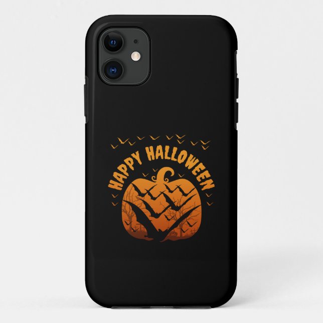 PUMPKIN AND BATS HALLOWEEN ANZUG Case-Mate iPhone HÜLLE (Rückseite)