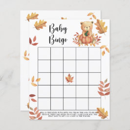 Pumpkin and Bear - Baby Dusche Bingo Spiel