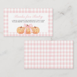 Pumpkin and Bow Pink Kariert Books for Baby Begleitkarte